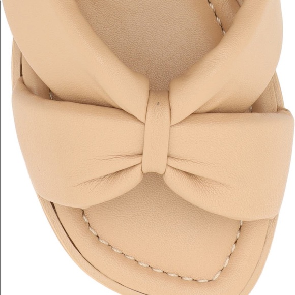 NIB Schutz Fairy Puffer Honey Beige Leather Nude Flat Sandals Slide 9 SOLD OUT! - Picture 4 of 12